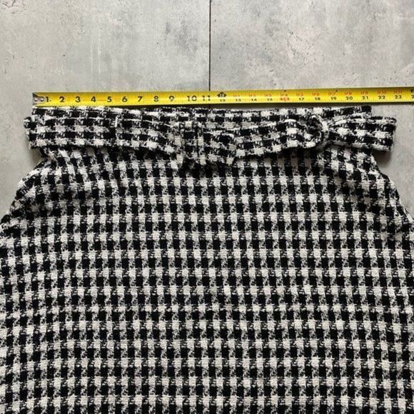 Shein Skirt Womens Sz 4XL Black Plaid Check Belted Zip Fleece Curve EUC - Picture 5 of 5